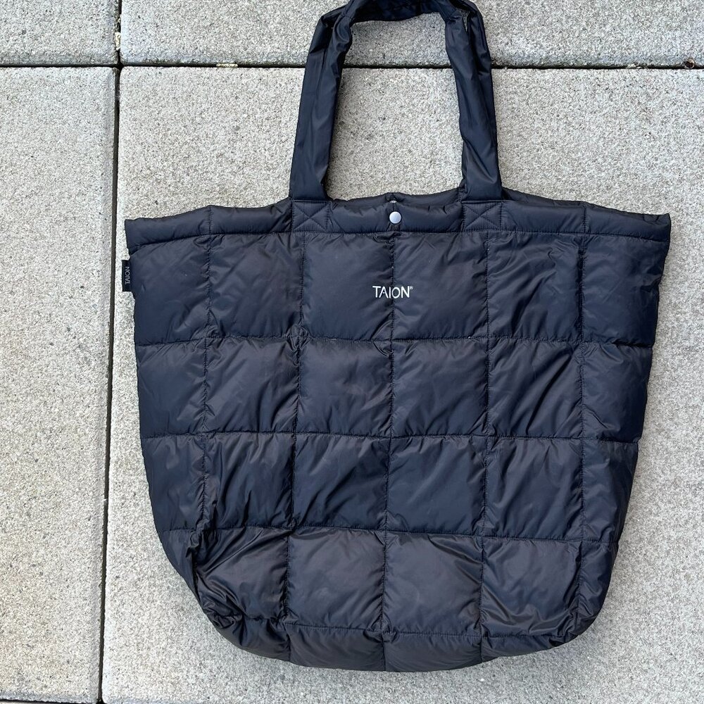 Taion Black Quilted Down Tote